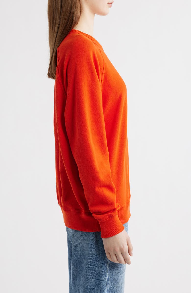 THE GREAT. College French Terry Sweatshirt, Alternate, color, Persimmon