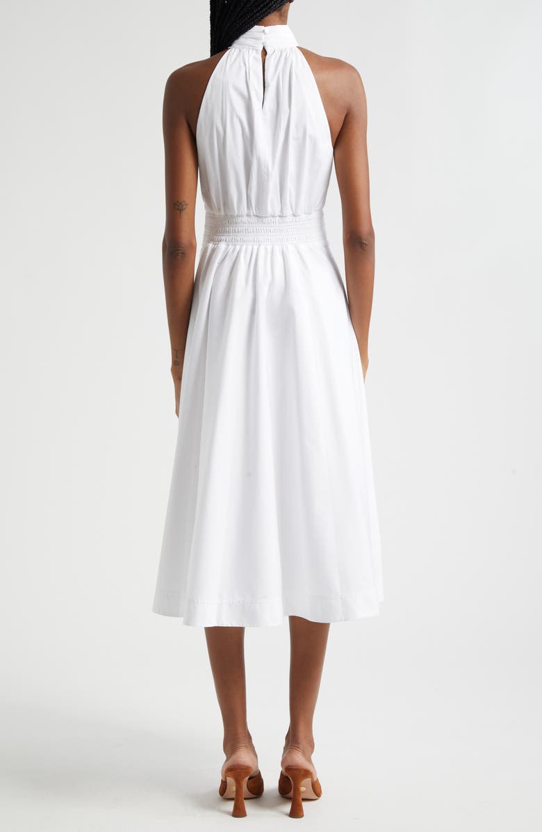 Veronica Beard Kinny Smocked Cotton Blend Midi Dress, Alternate, color, White