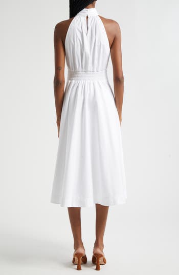 Kinny Smocked Cotton Blend Midi Dress