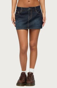 EDIKTED Chiara Denim Miniskirt