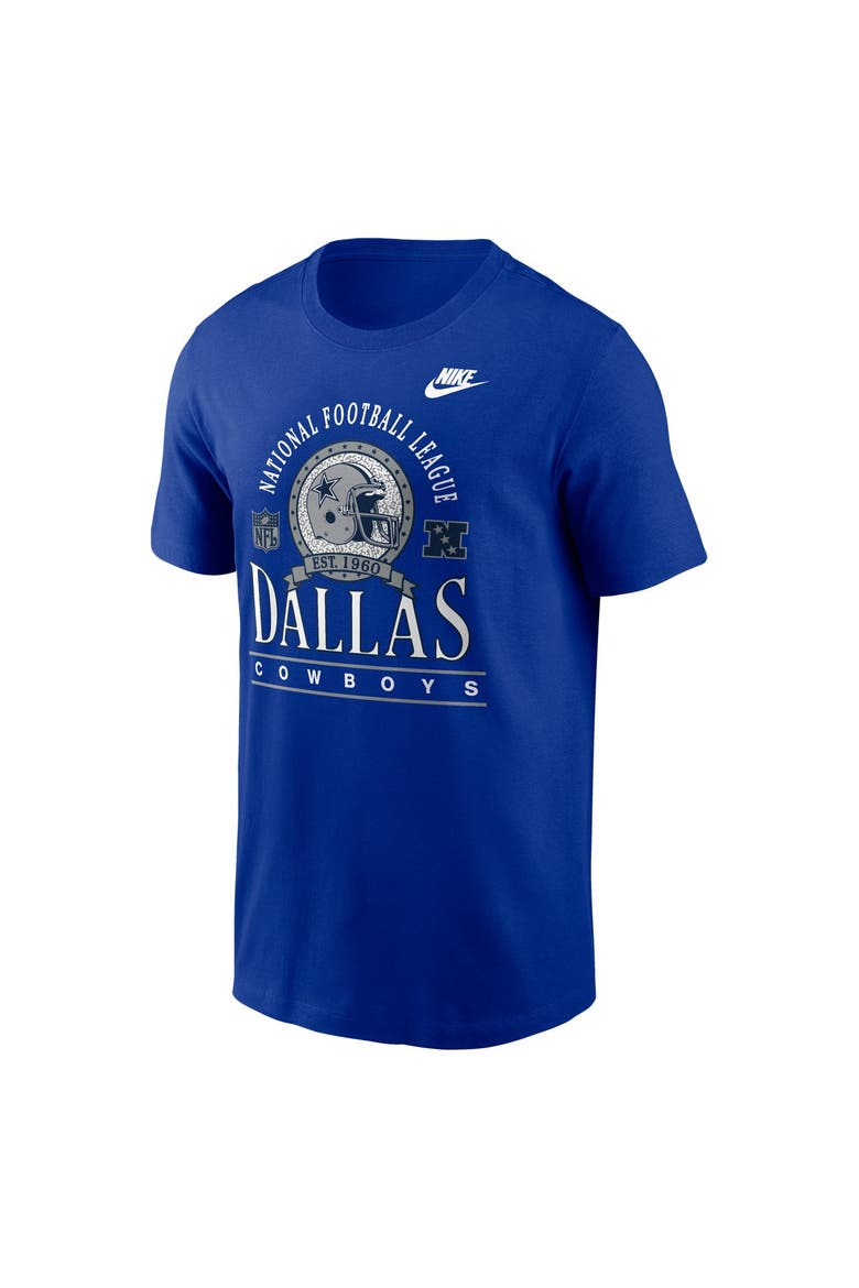 Men's Nike Royal Dallas Cowboys Rewind Team Spirit Essential Cotton T-Shirt, Alternate, color, Royal