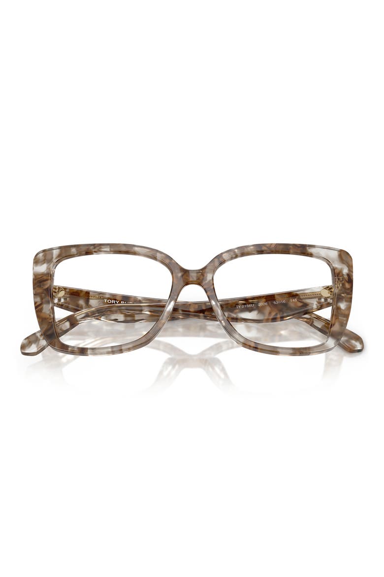 53mm Square Optical Glasses, Alternate, color, BROWN TORTOISE
