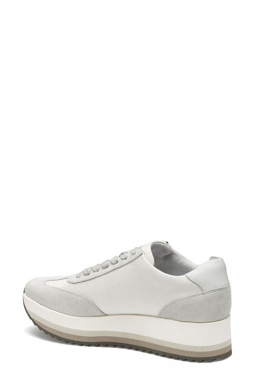 Johnston & Murphy Gracie Side Zip Sneaker In White Nylon/kid Suede