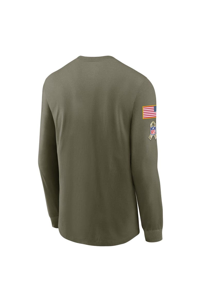 Men's Nike Olive Seattle Seahawks 2021 Salute To Service Performance Long Sleeve T-Shirt, Alternate, color, Olive