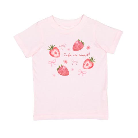 Life Is Sweet Strawberry Short Sleeve T-Shirt (Toddler, Little Kid & Big Kid)