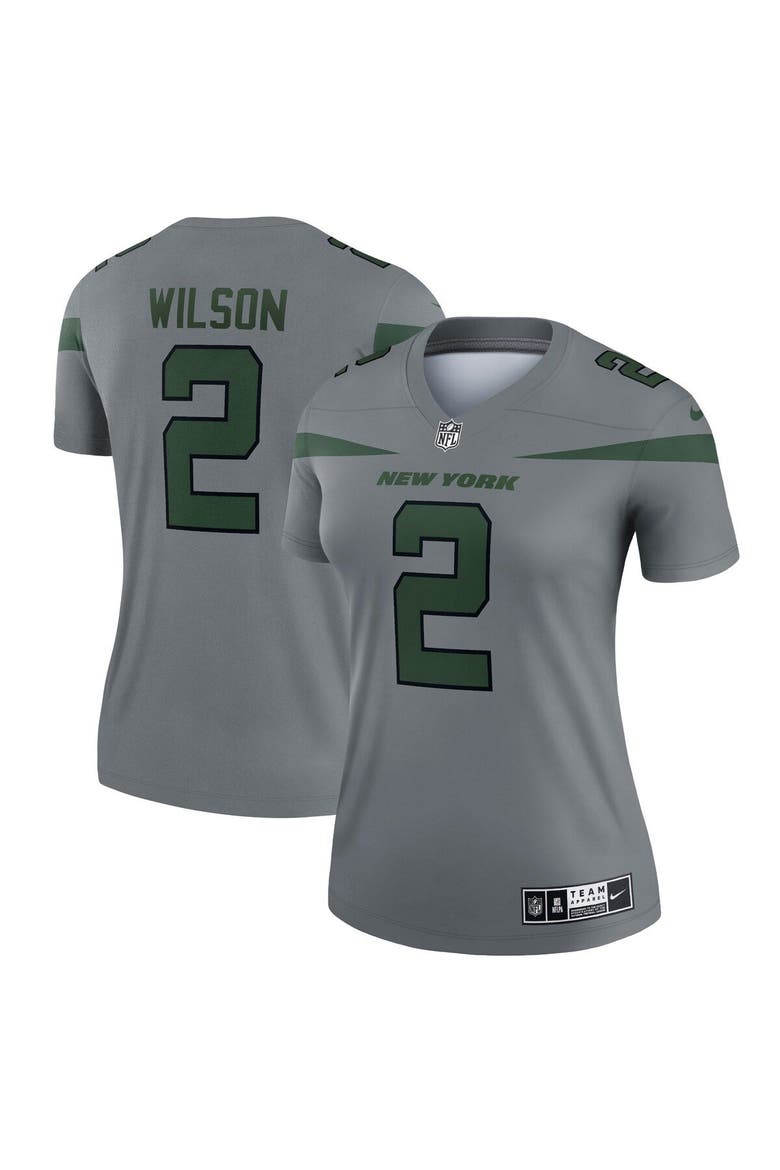 Women's Nike Zach Wilson Gray New York Jets Inverted Legend Jersey, Main, color, Gray