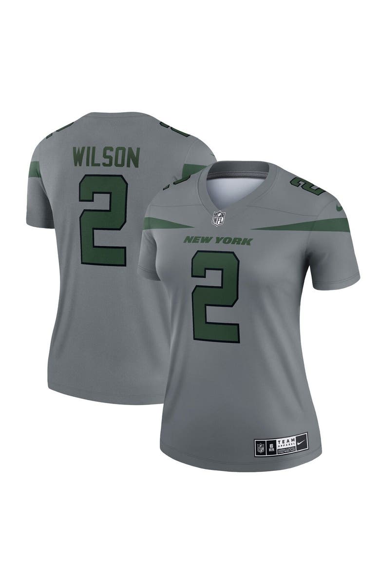 Nike Women's Nike Zach Wilson Gray New York Jets Inverted Legend Jersey, Main, color, 