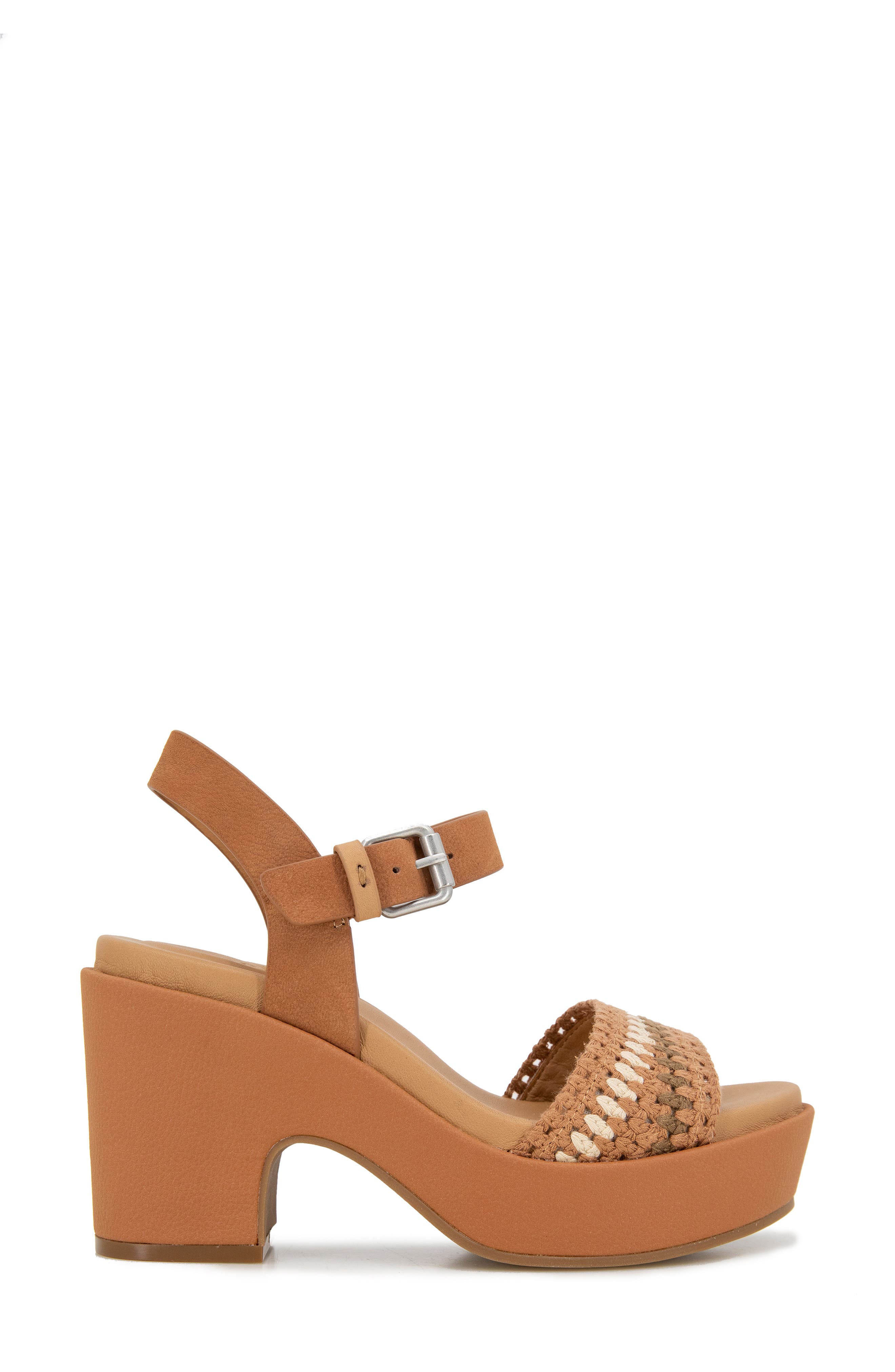 Gentle Souls Delilah Ankle Strap Platform Sandal, Alternate, color, Brown Multi Fabric