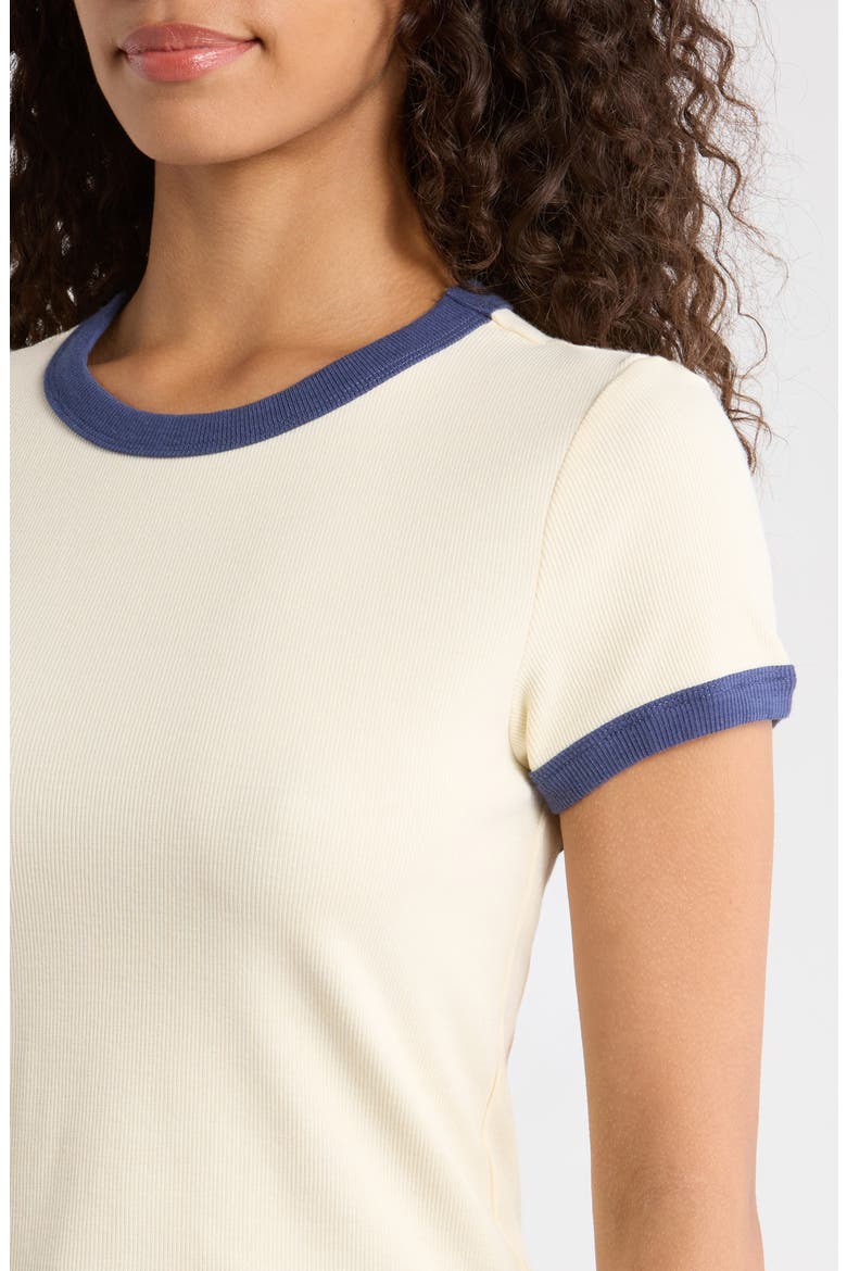 Lexi Rib Ringer T-Shirt, Alternate, color, CREAM AND BAY BLUE