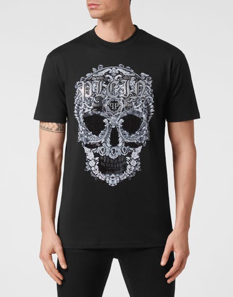 T-Shirt Round Neck Ss Baroque Skull Men