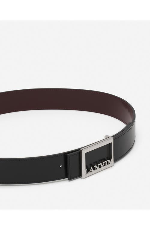 Lanvin Signature Reversible Leather Belt In Black-brown