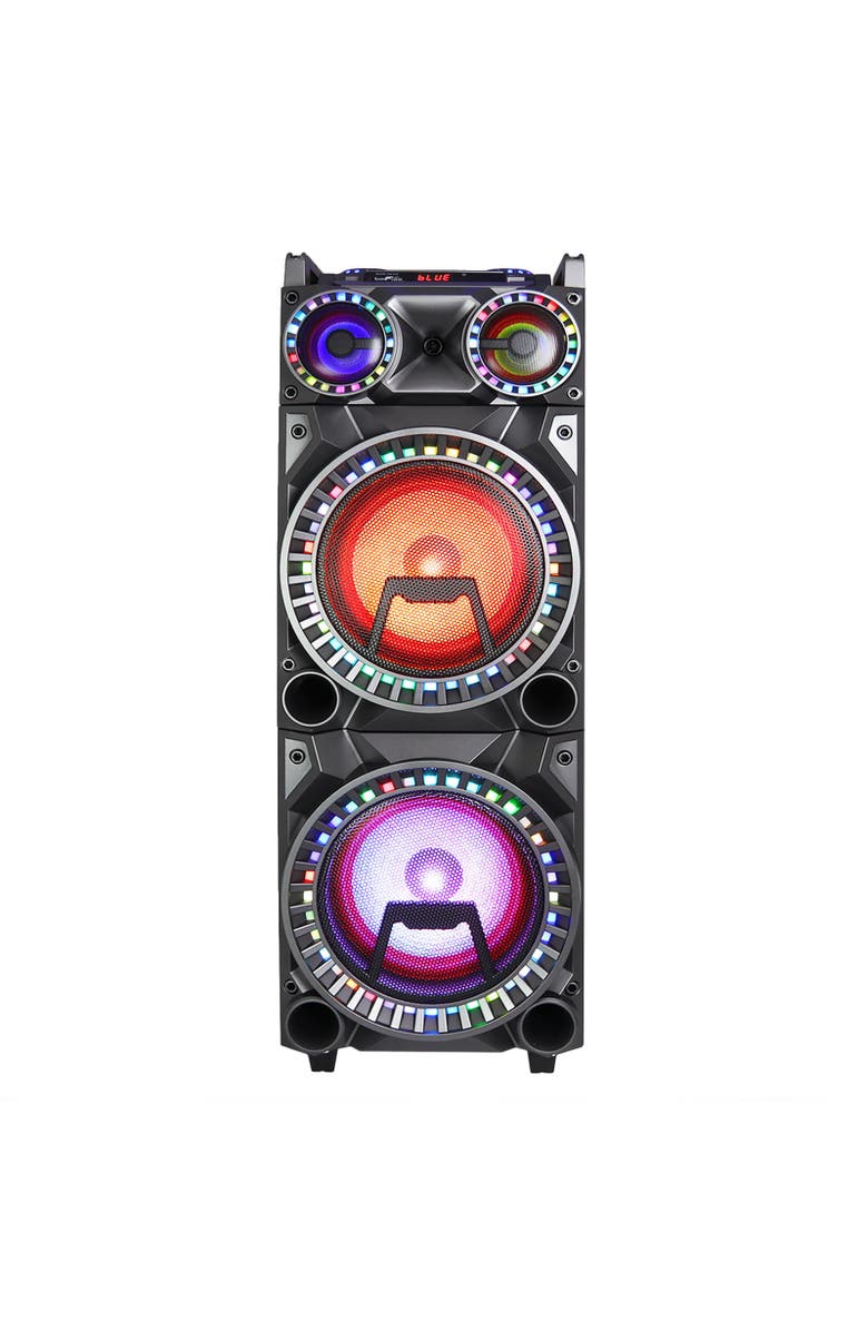 Befree Sound 700W Dual 10in Subwoofer Bluetooth Portable Party Speaker with Sound Reactive Lights, Main, color, Grey