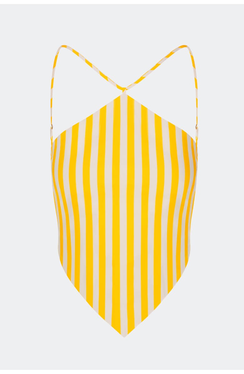 SIMONMILLER Kit Poplin Tie Top, Main, color, Sungold/Ecru Stripe