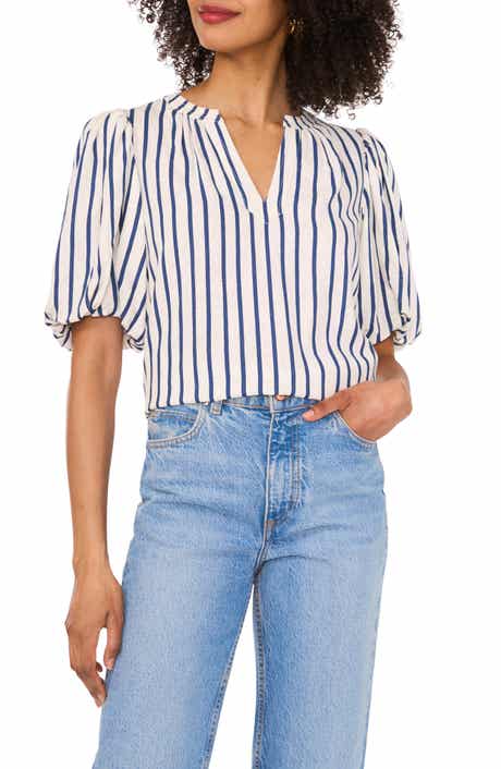 Vince Camuto Stripe Puff Sleeve Top