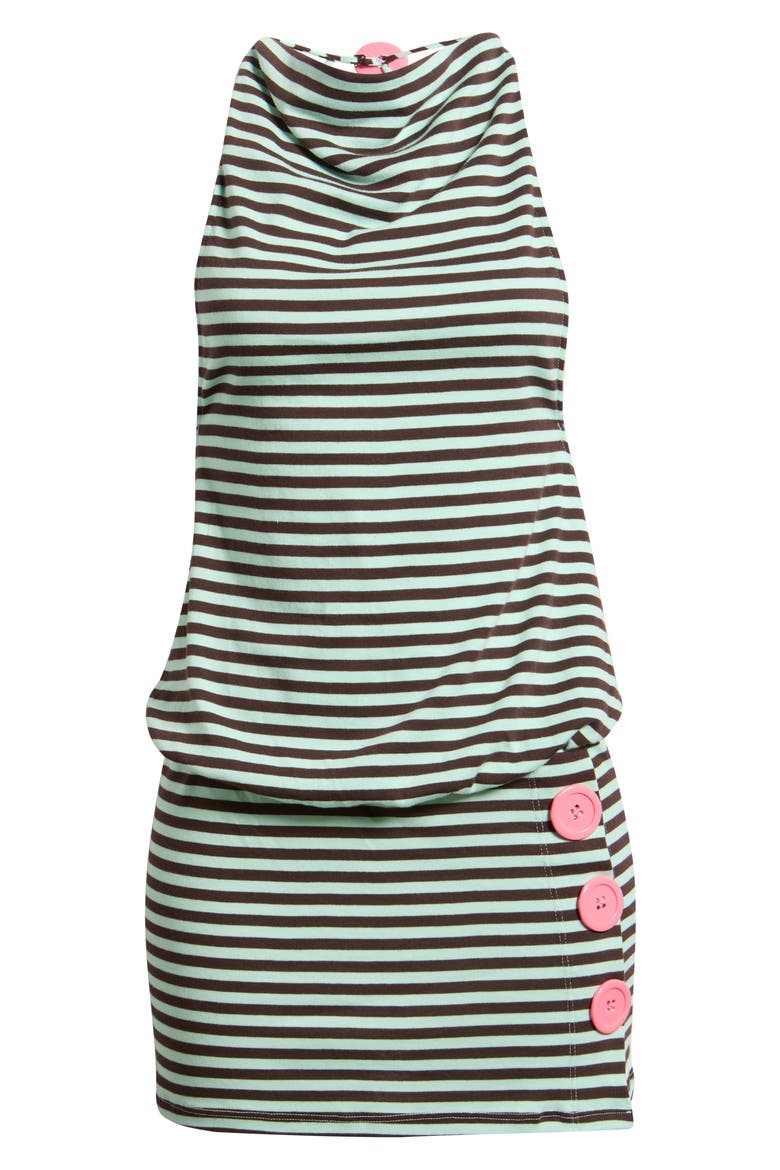 Stripe Button Trim Dress, Main, color, MULTI