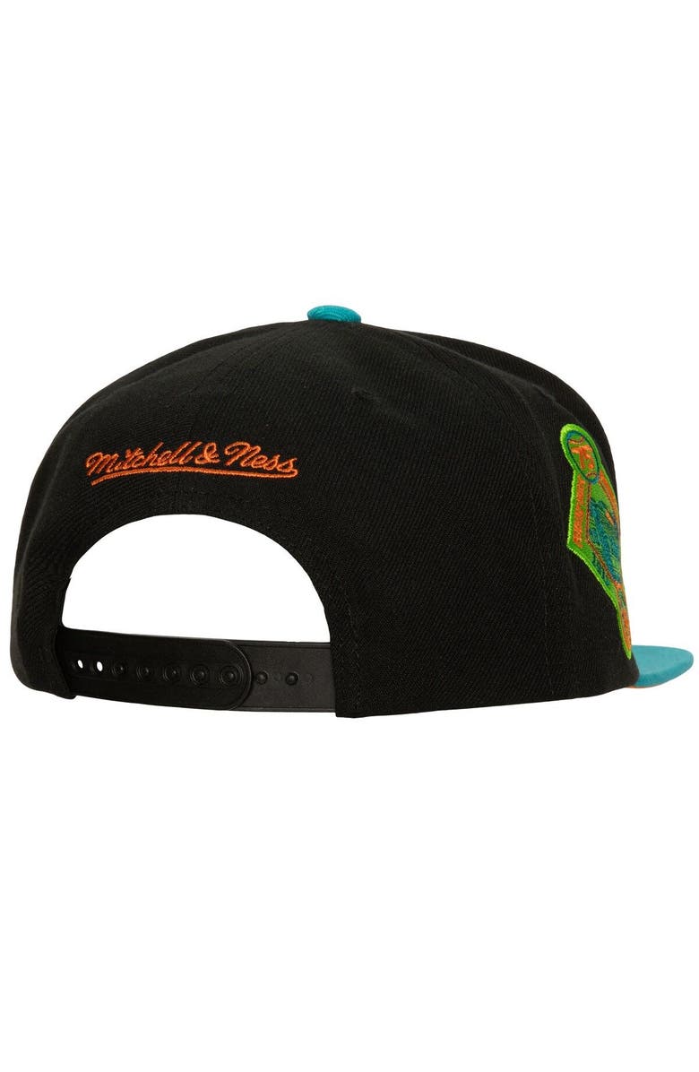 Mitchell & Ness Men's Mitchell & Ness Black/Teal Boston Red Sox Citrus Cooler Snapback Hat, Alternate, color, Black