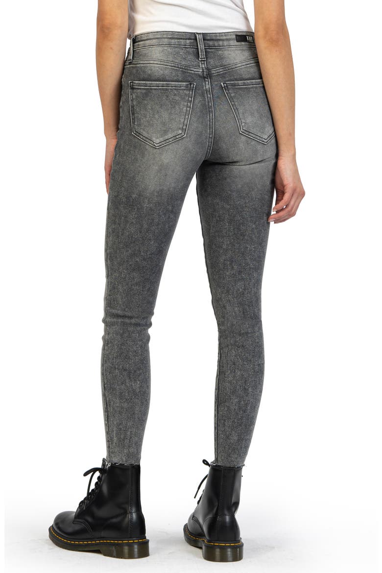 Connie Fab Ab High Waist Raw Hem Ankle Skinny Jeans, Alternate, color, UNQUESTIONABLE