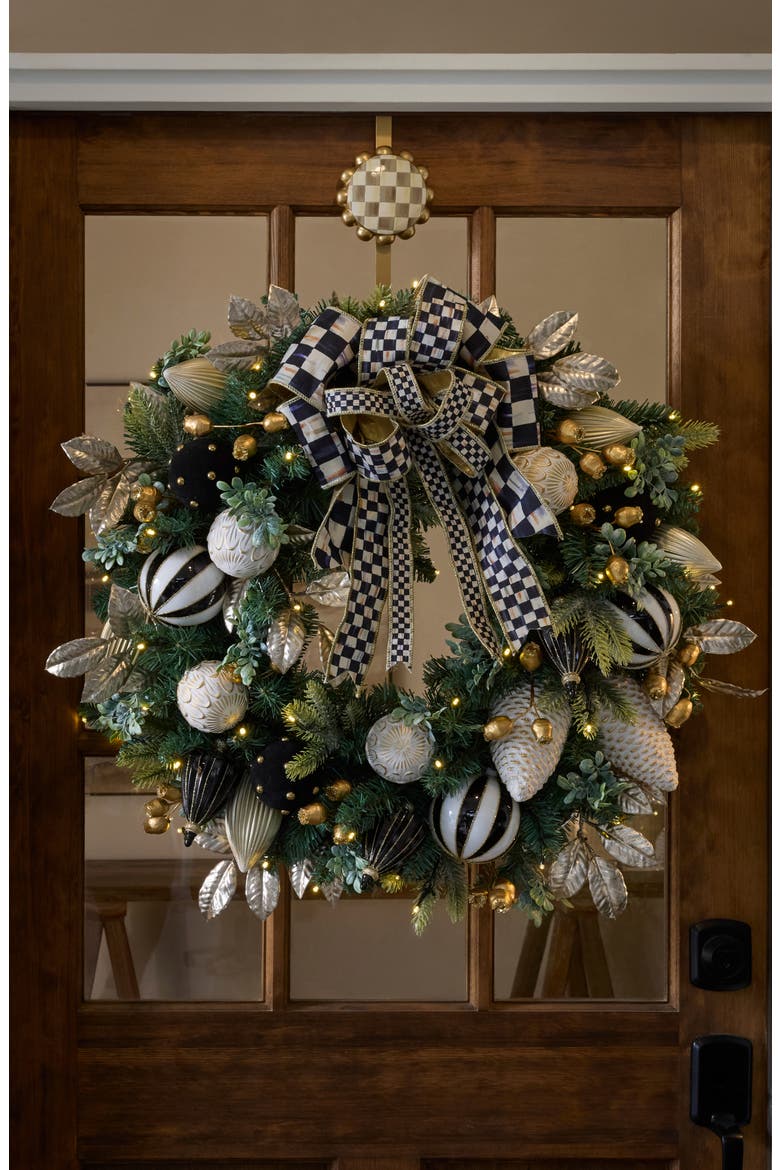 Courtly Checks Illuminated 26-Inch Wreath, Alternate, color, COURTLY