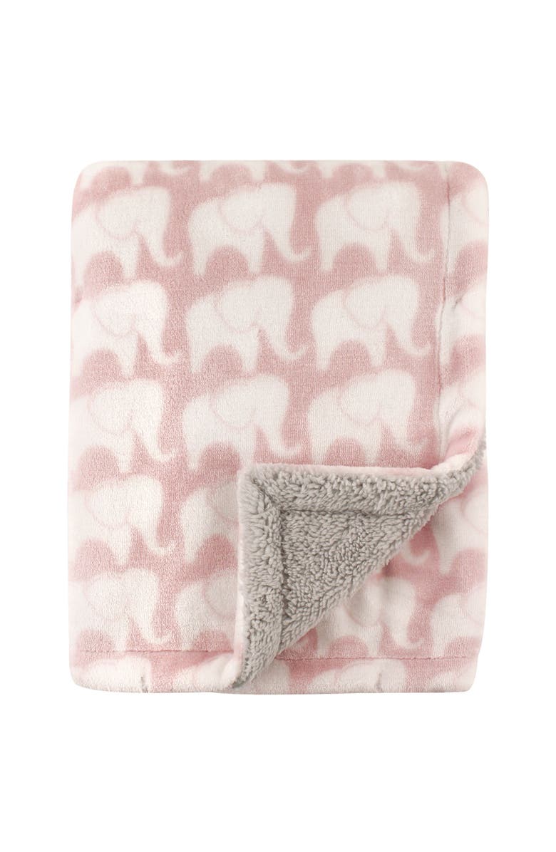 Hudson Baby Plush Two-Layered Comfort Throw, Main, color, Pink Elephant