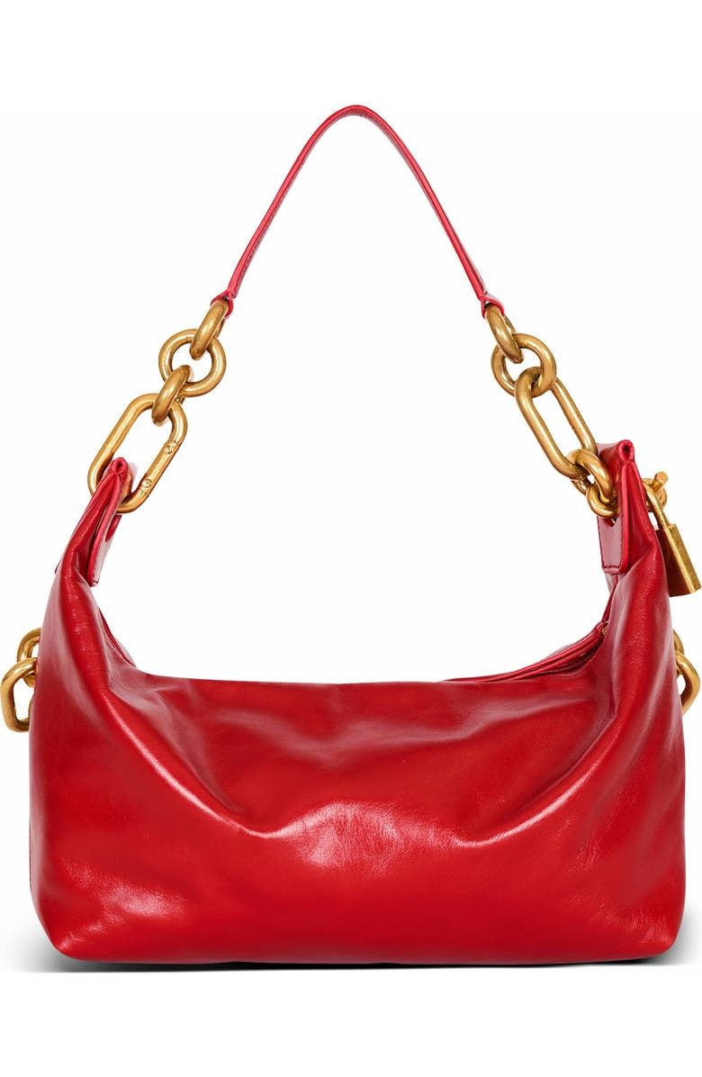 Balmain Sync Medium Bag In Calfskin Leather, Alternate, color, Red