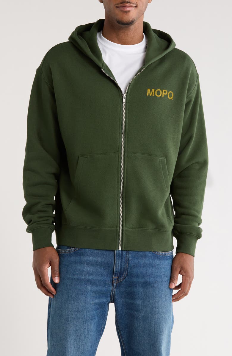 Museum of Peace & Quiet Castelli Cotton Fleece Zip Hoodie, Main, color, Forest