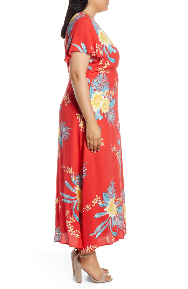 Leith Floral Print Maxi Dress, Alternate, color, 