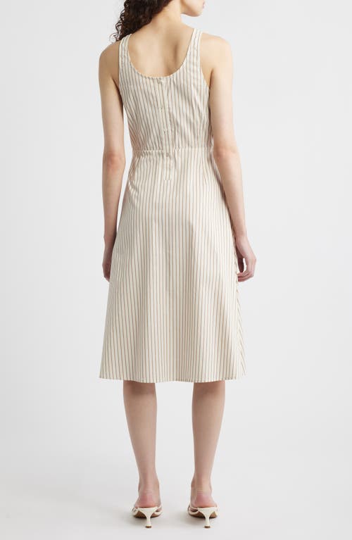 Wyeth Striped Sleeveless Sundress With Pockets In Cream/copper
