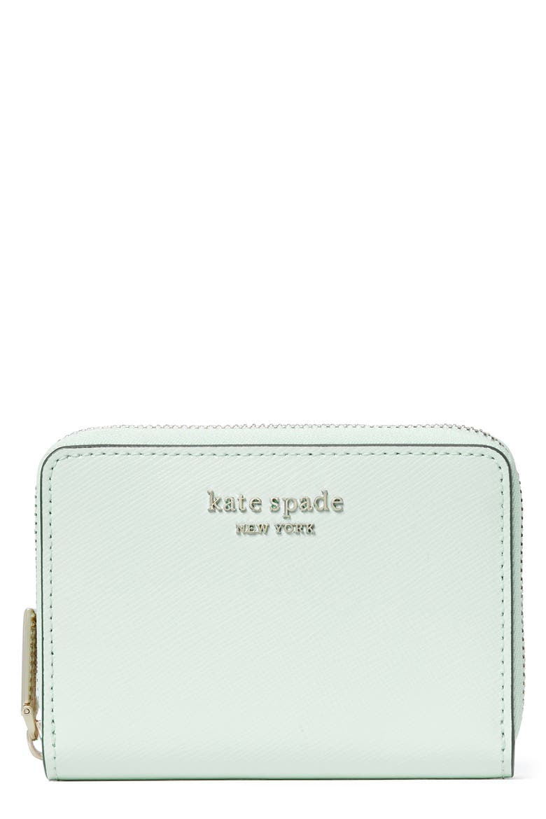 spencer zip leather card case, Main, color, CRYSTAL BLUE