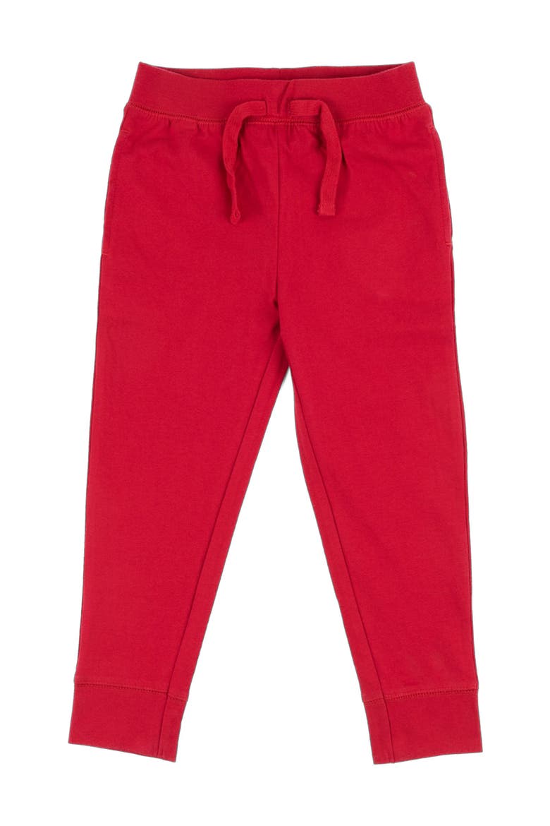 Kids 100% Cotton Lightweight Jogger Pants, Main, color, RED
