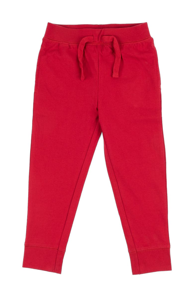 Leveret Kids 100% Cotton Lightweight Jogger Pants, Main, color, Red