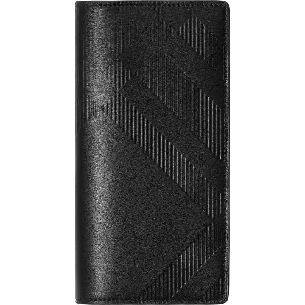 Burberry Embossed Check Continental Wallet In Black
