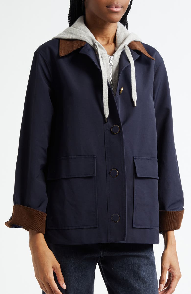 Veronica Beard Arlen Corduroy Trim Dickey Jacket, Alternate, color, 