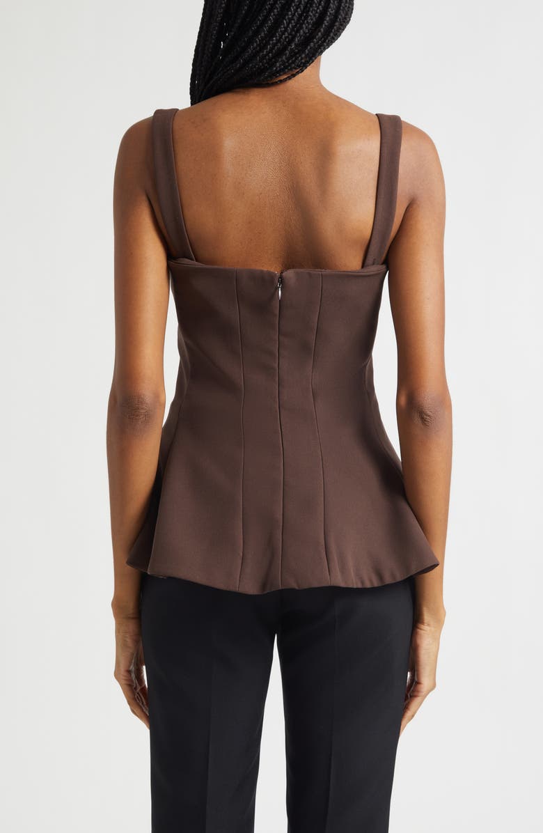 Stine Goya Structured Sleeveless Peplum Top, Alternate, color, Cocoa
