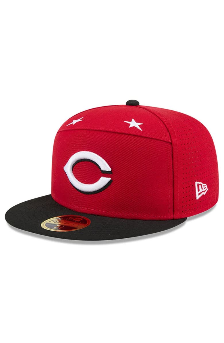 New Era Men's New Era Red/Black  Cincinnati Reds 2025 MLB All-Star Game Side Patch 59FIFTY Fitted Hat, Alternate, color, 