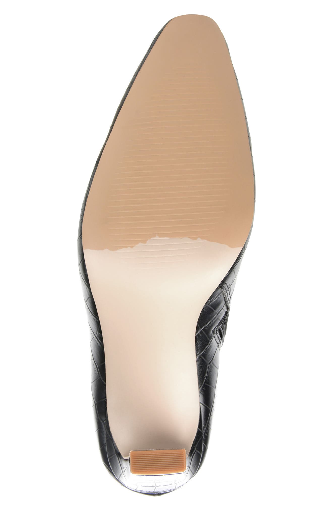 Journee Collection Elaine Croc Embossed Comfort Foam Bootie, Alternate, color, Black