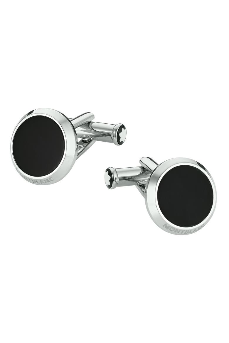 Onyx Cuff Links, Alternate, color, STAINLESS STEEL