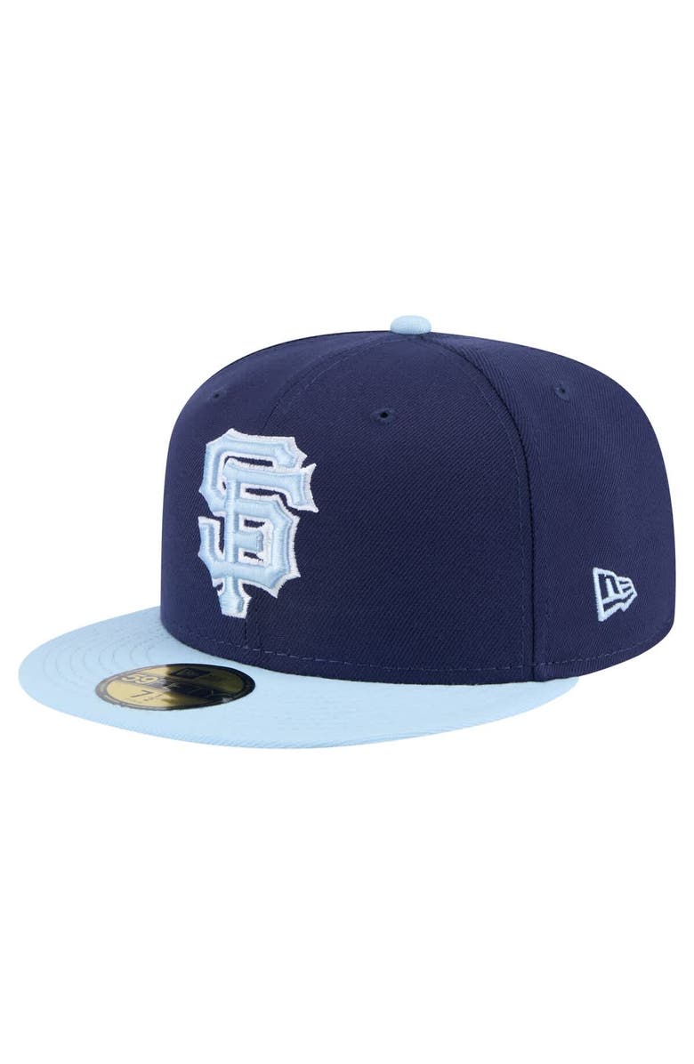 New Era Men's New Era Navy/Light Blue San Francisco Giants Color Pack 2-Tone 59FIFTY Fitted Hat, Alternate, color, 