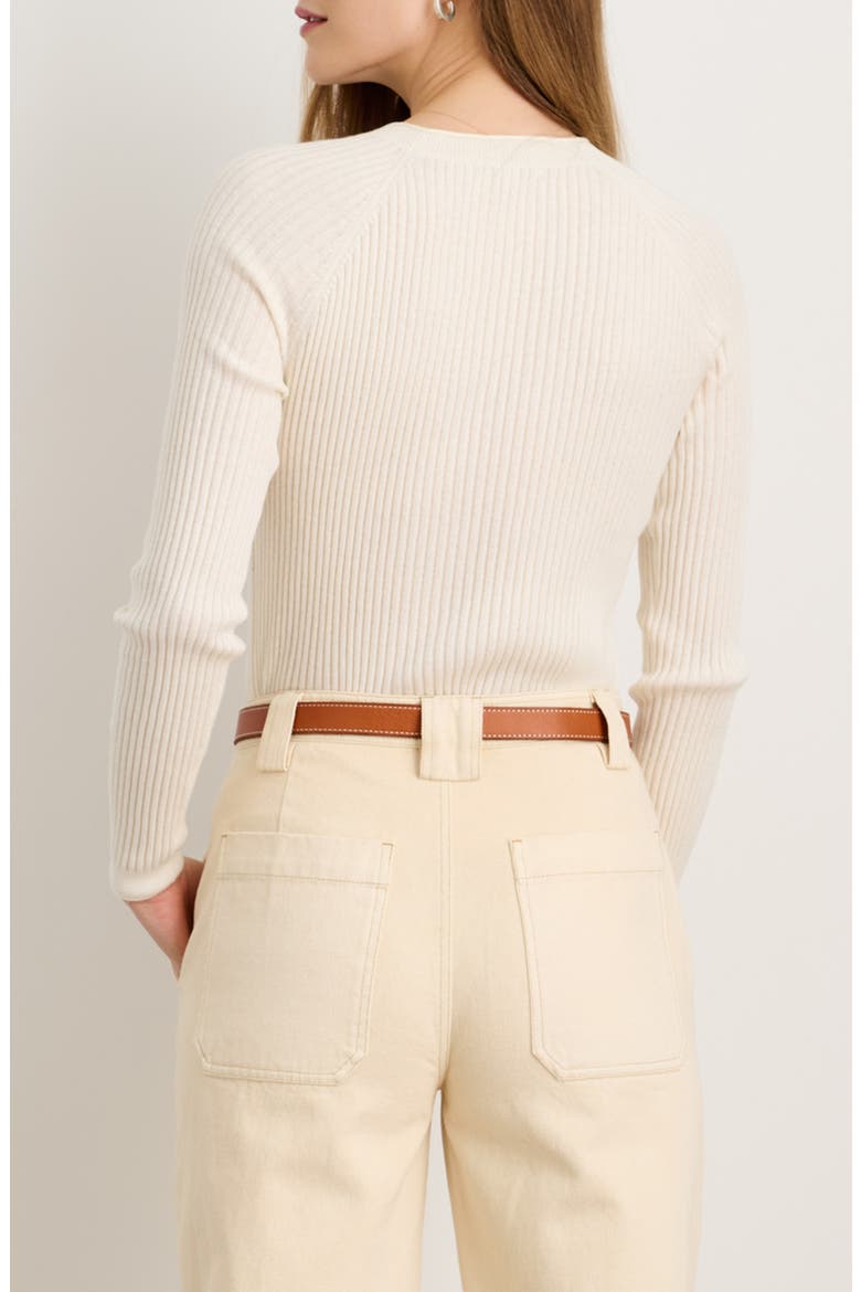 Josie Rib Cotton & Cashmere Sweater, Alternate, color, IVORY