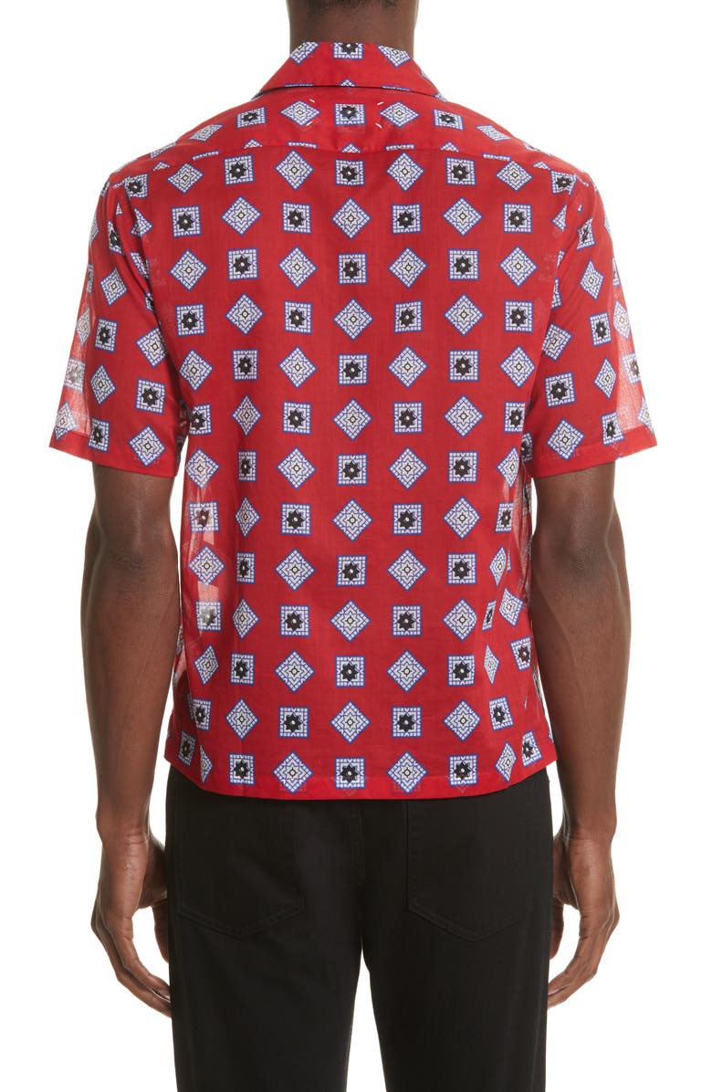 Maison Margiela Muslin Print Camp Shirt, Alternate, color,