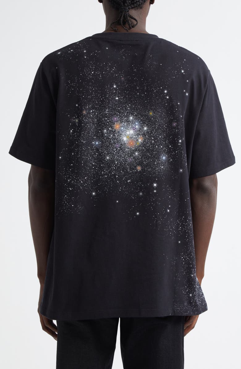 'Balmain Universe Logo & Stars Cotton Graphic T-Shirt