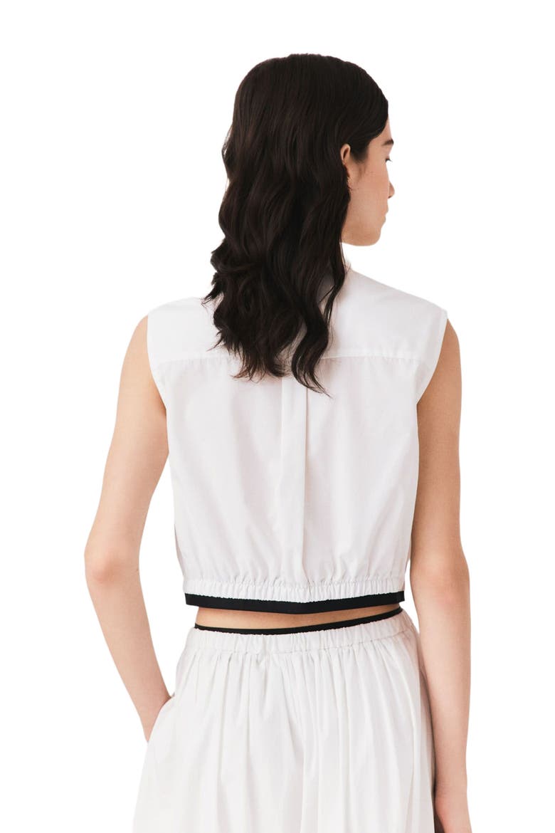 Cropped sleeveless shirt, Alternate, color, White