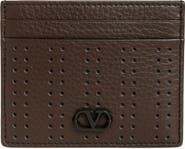 Valentino VLOGO Signature Perforated Leather Card Case