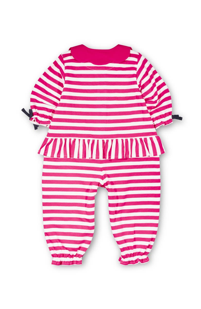 Florence Eiseman Stripe Knit Longall With Ladybug, Alternate, color, Pink, White