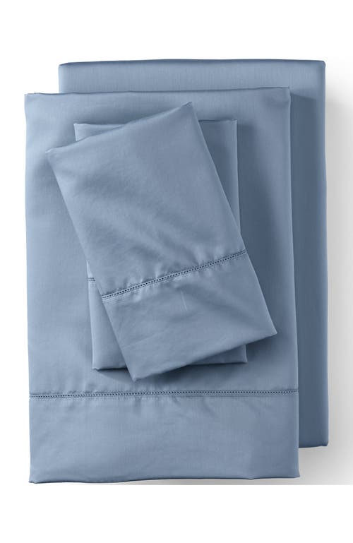 Lands' End 700 Thread Count Luxe Sateen Egyptian Cotton No Iron Bed Sheet Set In Blue Pewter