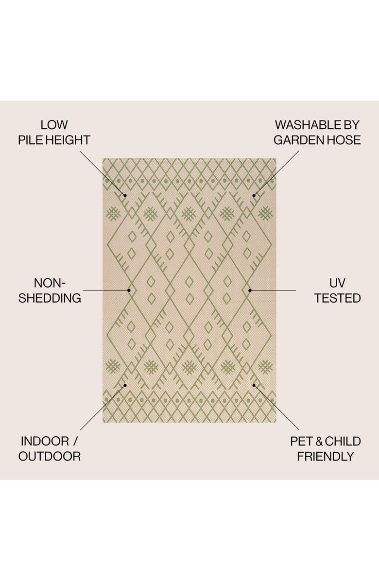 JONATHAN Y Boho Moroccan Indoor/Outdoor Area Rug, Alternate, color, Beige/Green