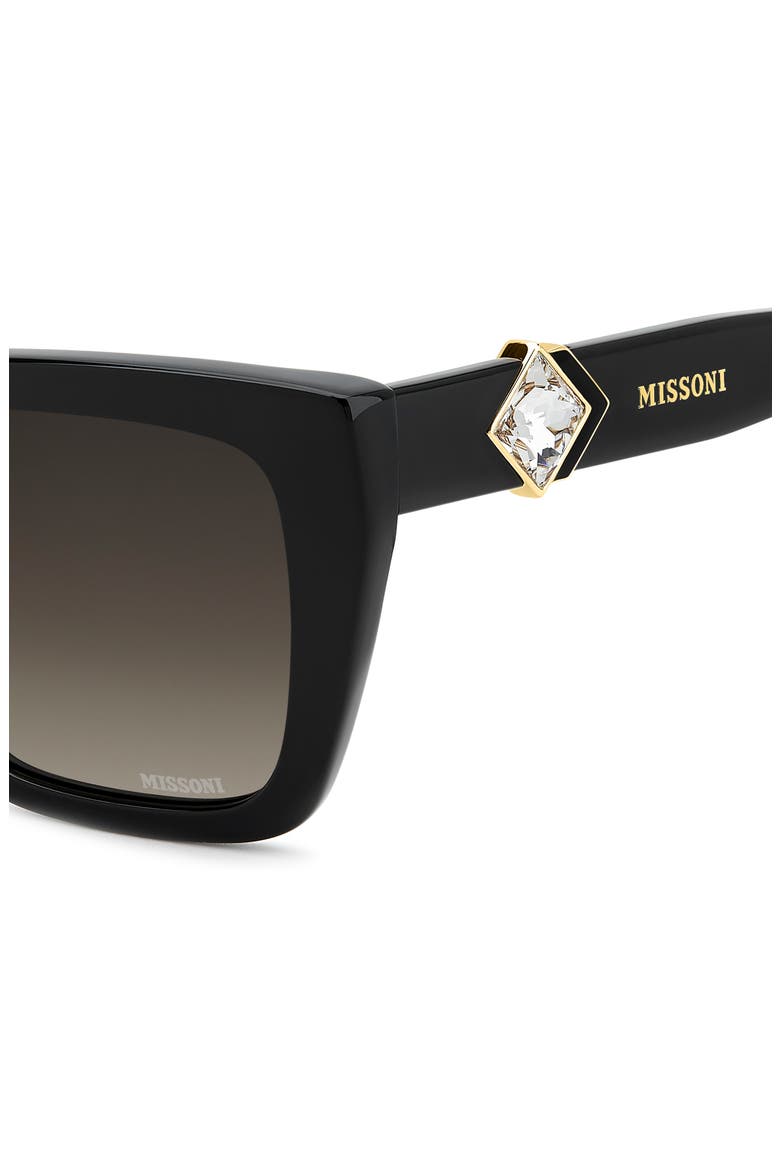 54mm Gradient Square Sunglasses, Alternate, color, BLACK/ BROWN SF