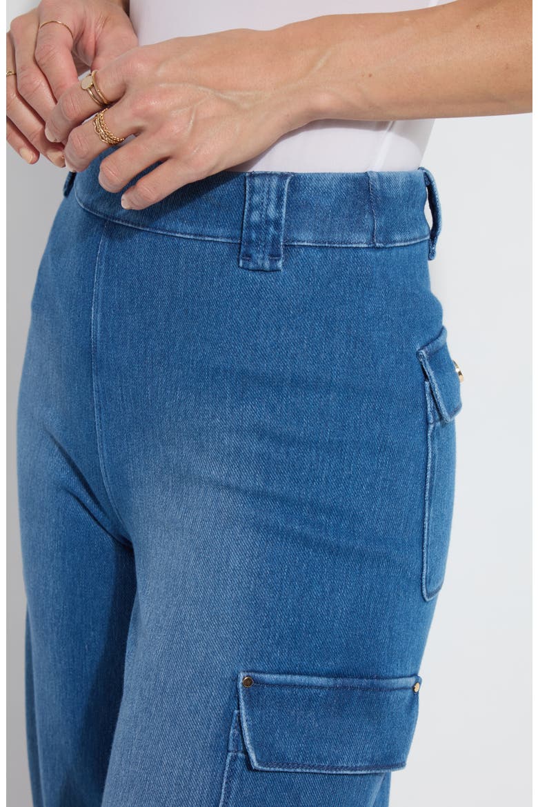 Erin West High Waist Crop Wide Leg Utility Pants, Alternate, color, MID WASH