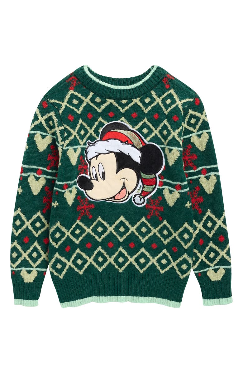 ASSORTED Kids' Mickey Christmas Sweater, Main, color, Green