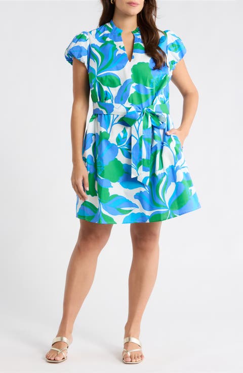 Pansie Floral Orela Shift Minidress (Plus)