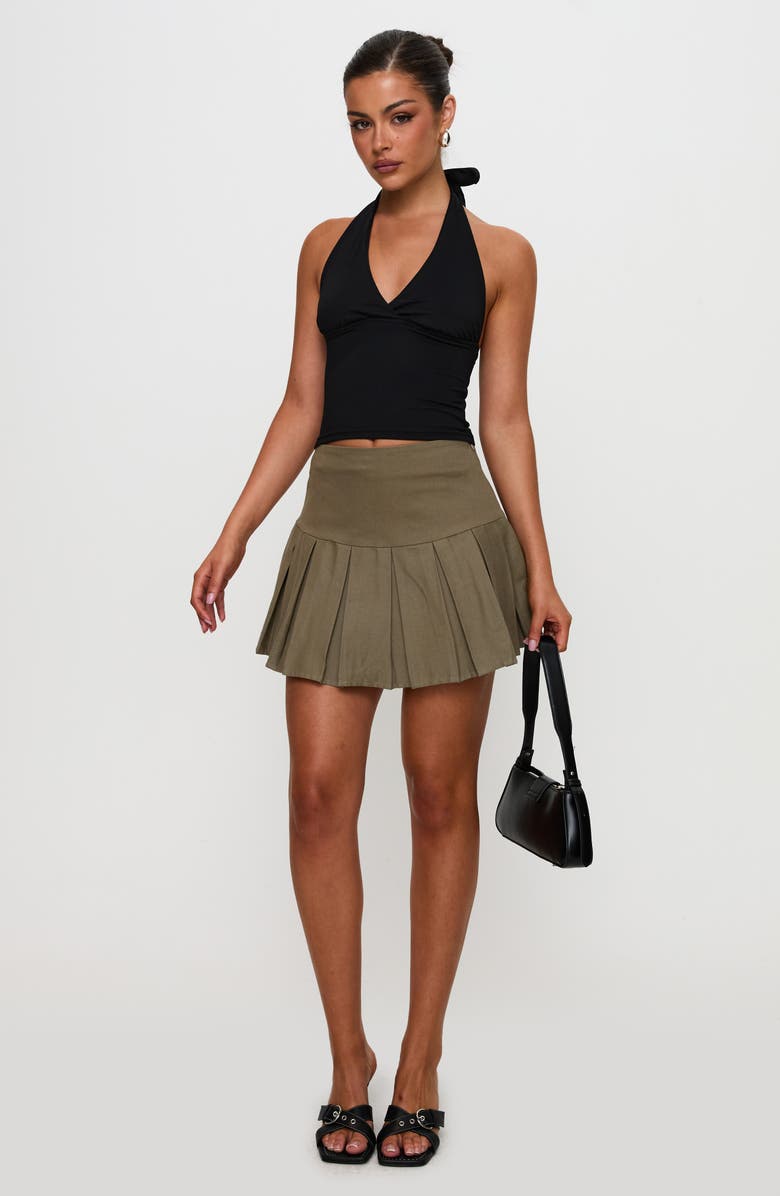 Princess Polly Feodora Pleated Cotton Miniskirt, Alternate, color, 